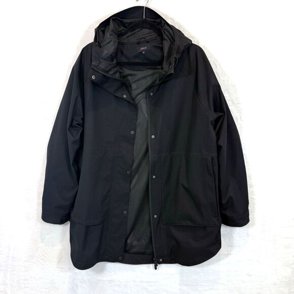 Quince Rain Jacket Women’s Weatherproof Oversized Mid-Length Black M - Picture 2 of 16